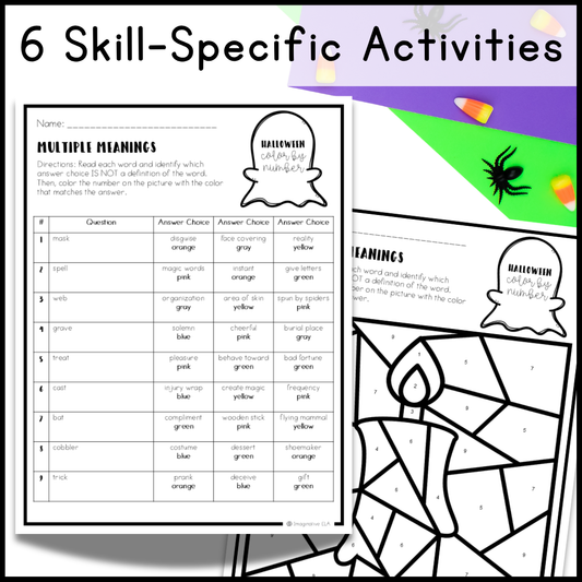 Halloween Color by Number Activities