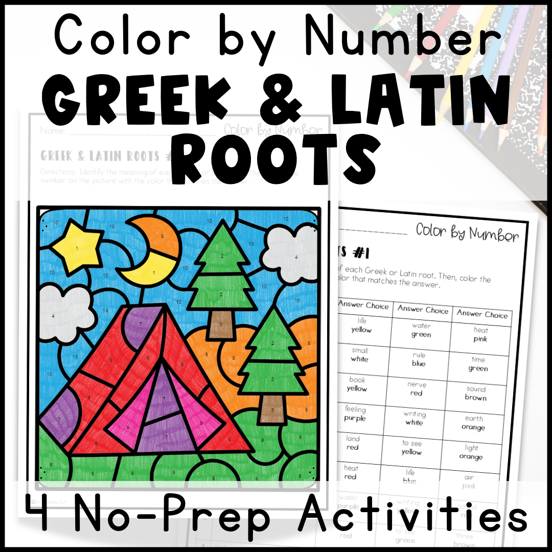 Greek & Latin Roots Color by Number Activity – Imaginative ELA
