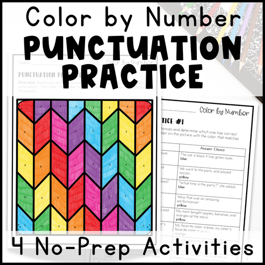 Punctuation Color by Number Activity