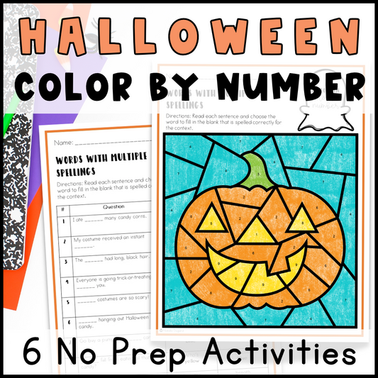 Halloween Color by Number Activities